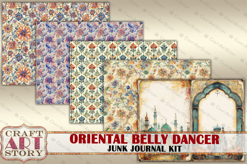 vintage-oriental-belly-dancer-junk-journal-kit-scrapbook