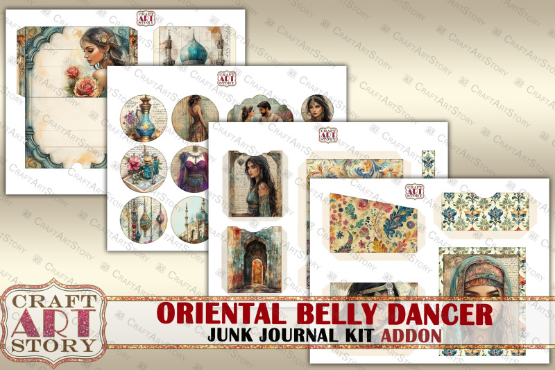 vintage-oriental-belly-dancer-junk-journal-kit-addon