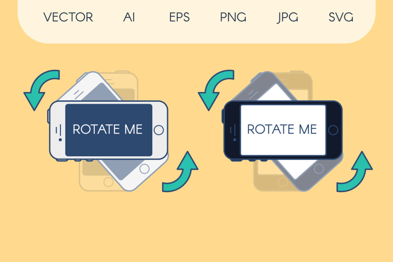 rotate-your-phone-flat-outline-illustrations