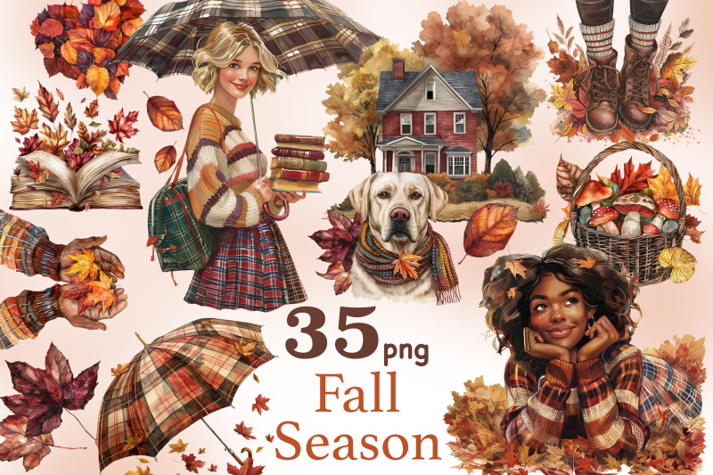 fall-season-clipart-png-autumn-cottagecore-bundle