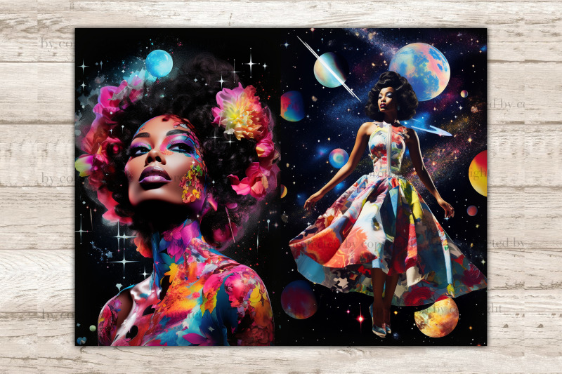 space-girl-junk-journal-paper-digital-collage-sheet