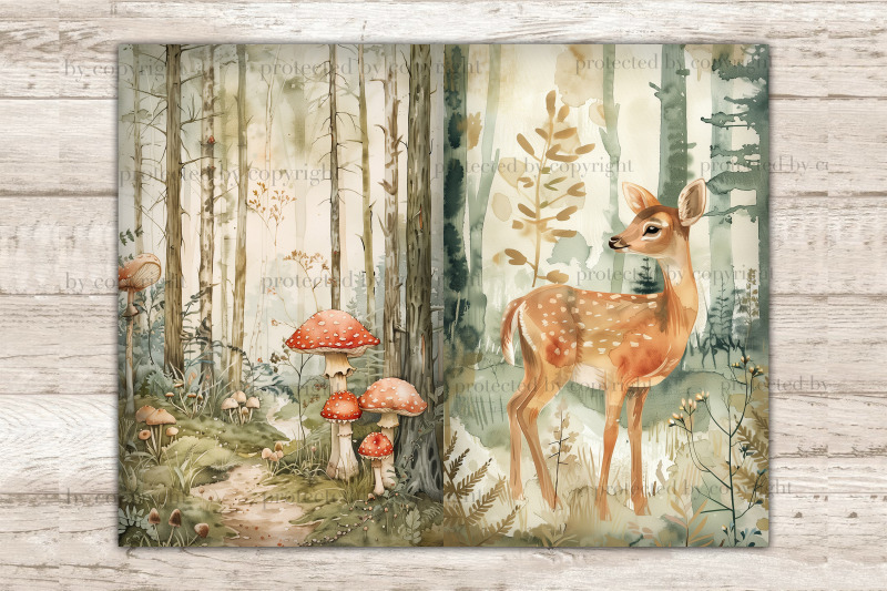 woodland-junk-journal-page-forest-animals-printable