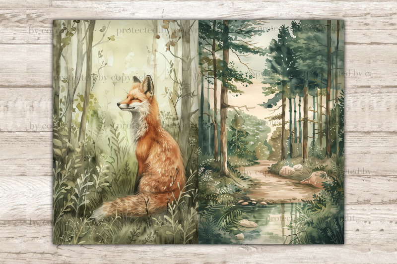 woodland-junk-journal-page-forest-animals-printable