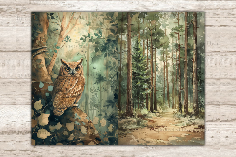 woodland-junk-journal-page-forest-animals-printable