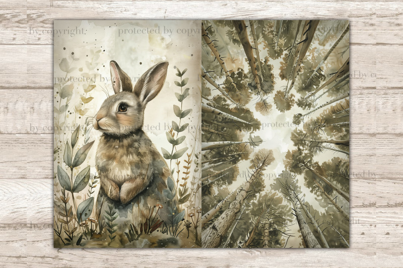 woodland-junk-journal-page-forest-animals-printable