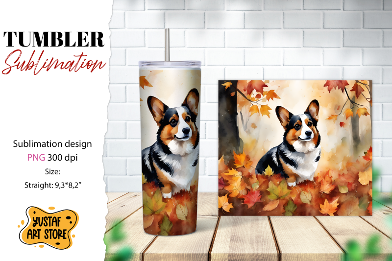 fall-tumbler-wrap-fall-dog-sublimation-design-corgi-design