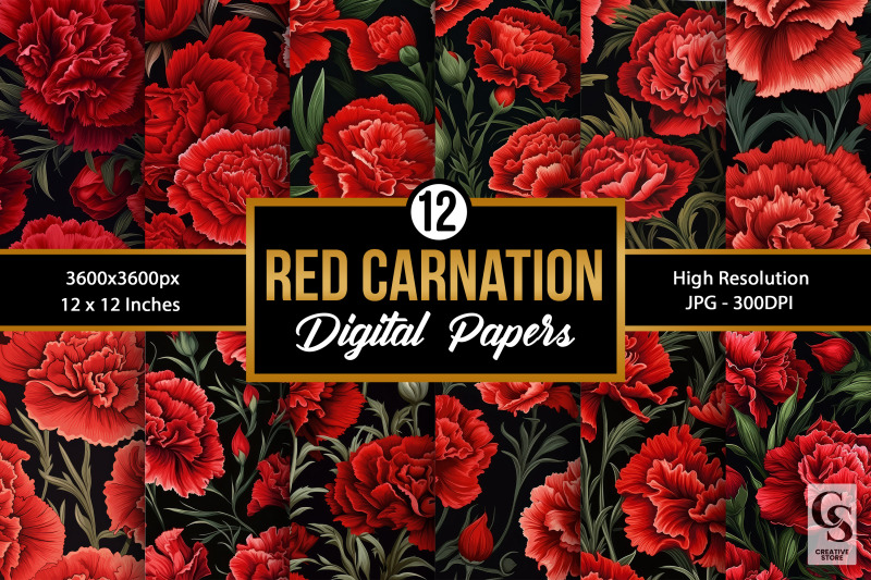 red-carnation-flowers-seamless-patterns