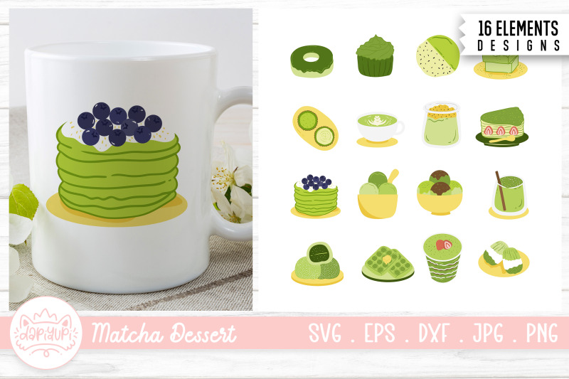 matcha-dessert-illustration-bundle