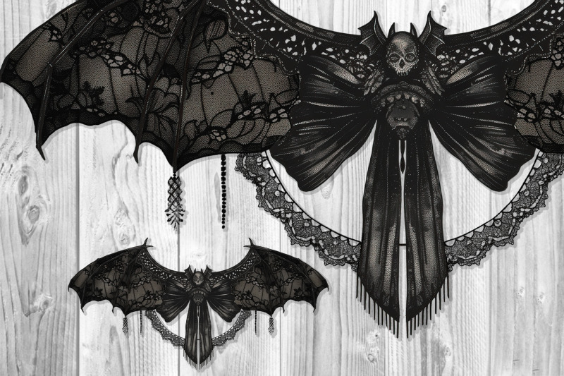 gothic-halloween-bat-coquette-sublimation-png-set-1