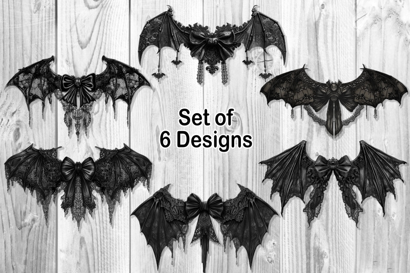 gothic-halloween-bat-coquette-sublimation-png-set-1