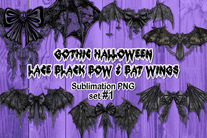 gothic-halloween-bat-coquette-sublimation-png-set-1