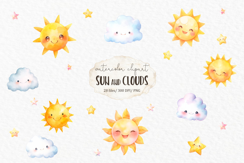 sun-cloud-watercolor-clipart-png