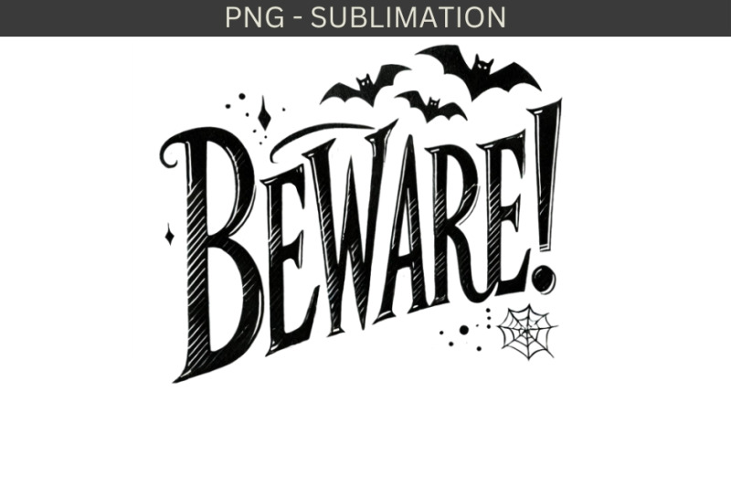 beware-png-digital-download-for-crafting-halloween-watercolor-spooky