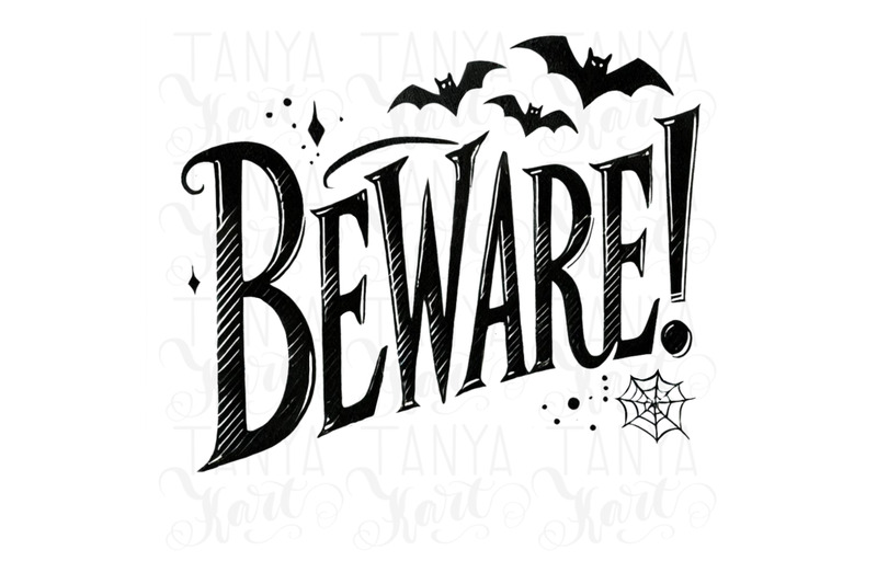 beware-png-digital-download-for-crafting-halloween-watercolor-spooky