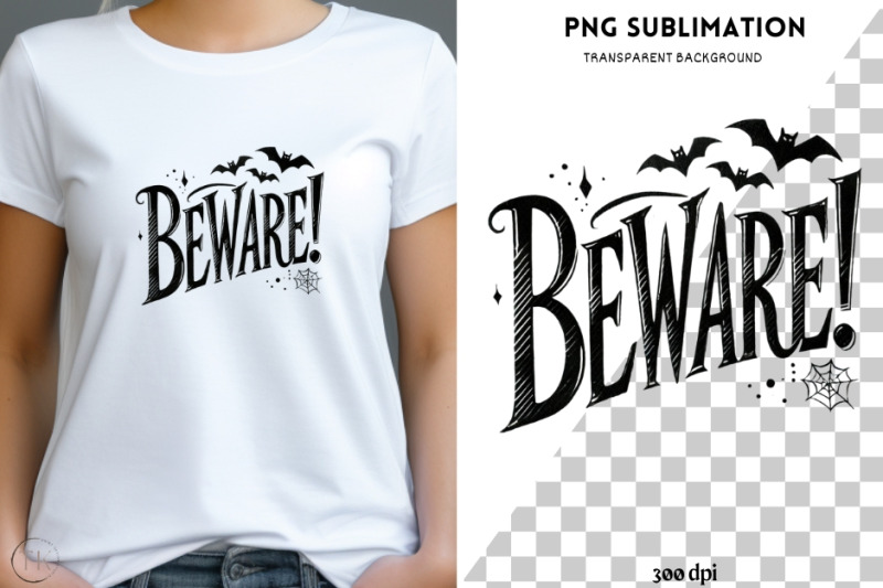 beware-png-digital-download-for-crafting-halloween-watercolor-spooky