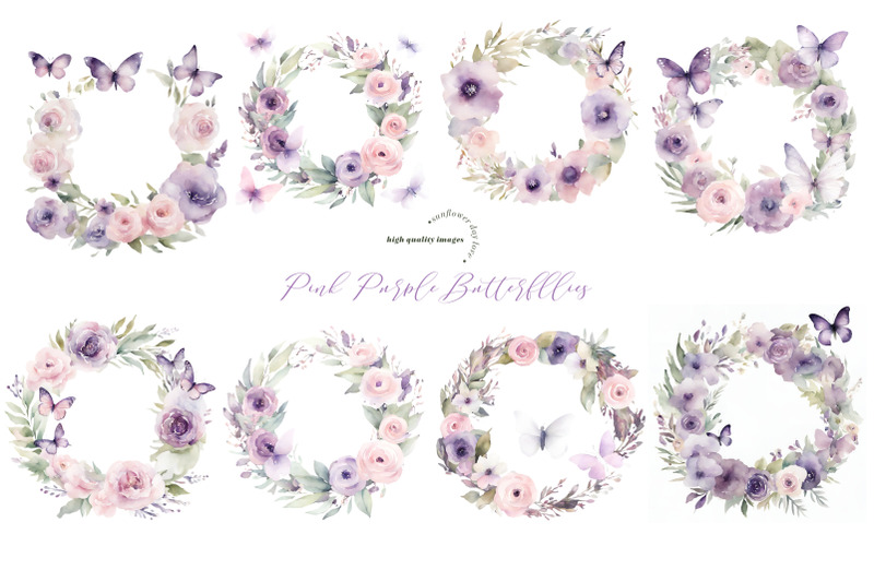 pink-amp-purple-wildflowers-butterflies-clipart-lilac-pink-floral