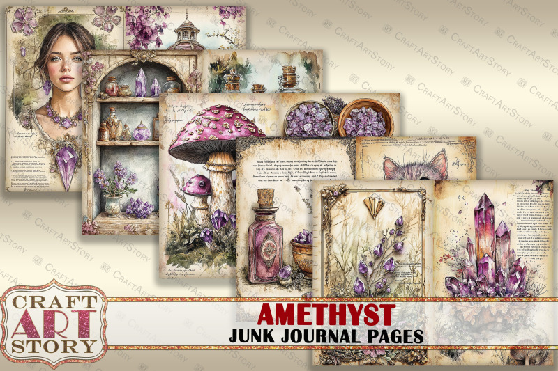 amethyst-fairy-junk-journal-pages-scrapbook