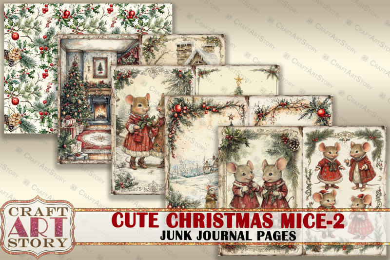 cute-christmas-mice-2-junk-journal-kit-printable-mouse