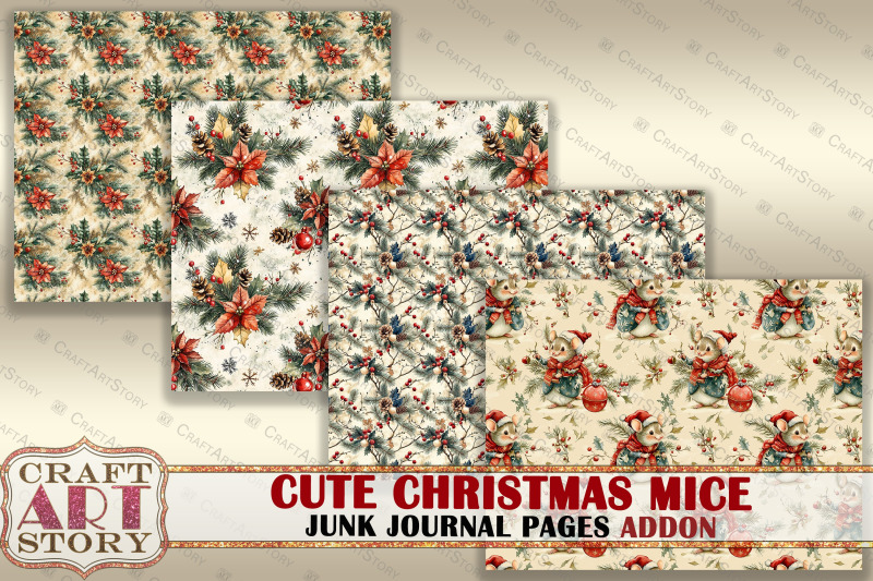 cute-christmas-mice-addon-junk-journal-kit-mouse-collage