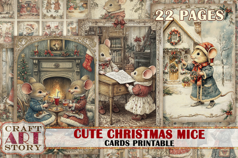 cute-christmas-mice-cards-printable-atcs-junk-journal-kit