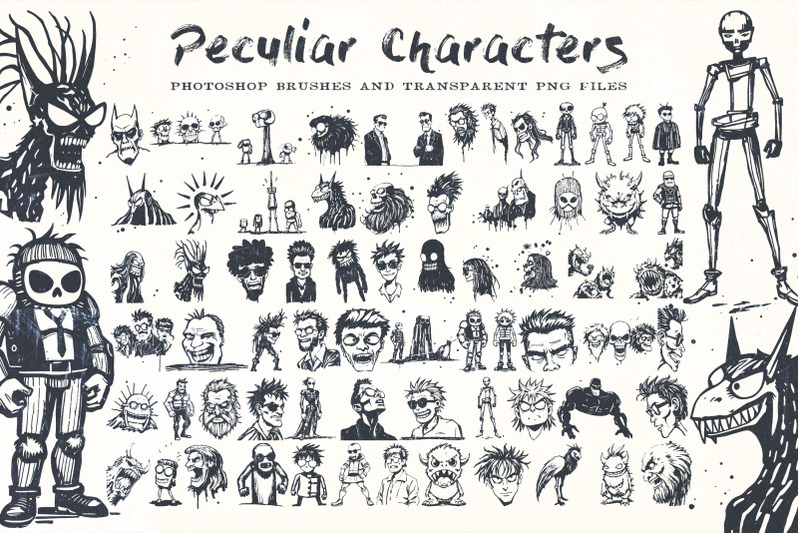 peculiar-characters-graphics-set