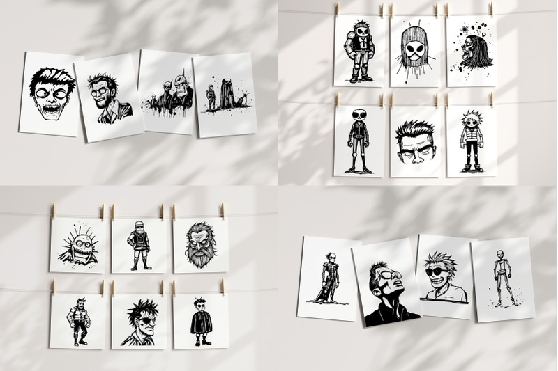 peculiar-characters-graphics-set