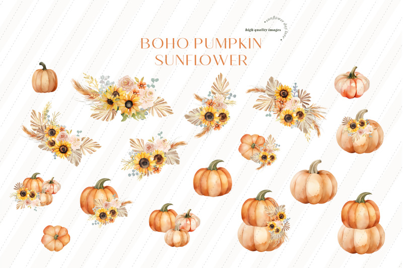 boho-pumpkin-sunflowers-pampas-grass-clipart-dried-palm-leaf