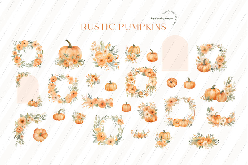 arch-boho-orange-pumpkin-clipart