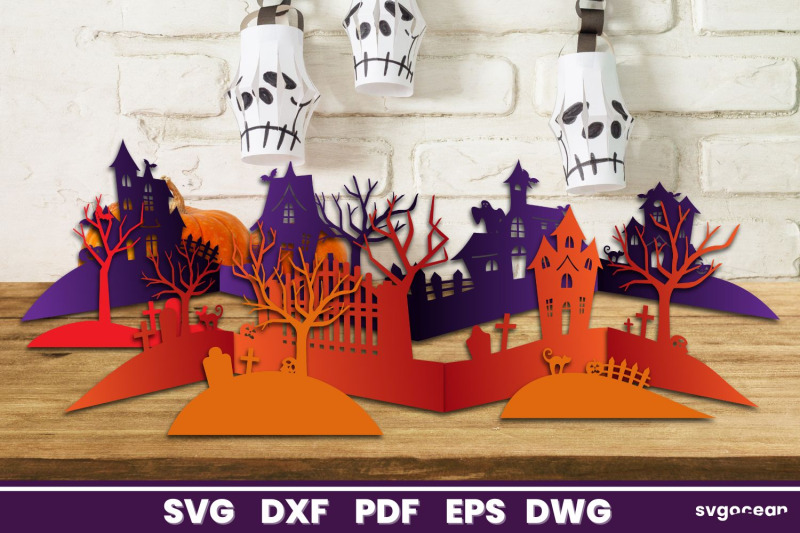 haunted-house-landscape-paper-cut