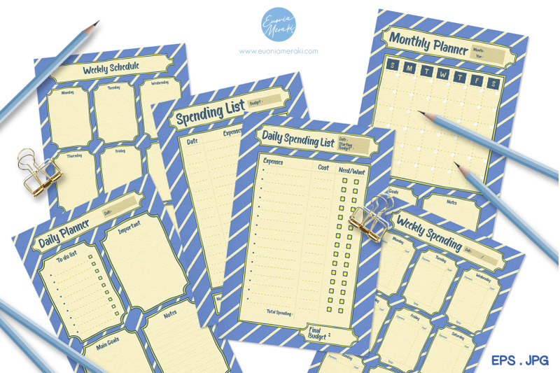 blue-planner-budget-journal-set