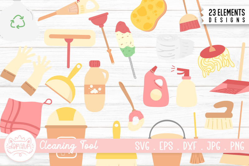 cleaning-tool-clipart-illustration-bundle