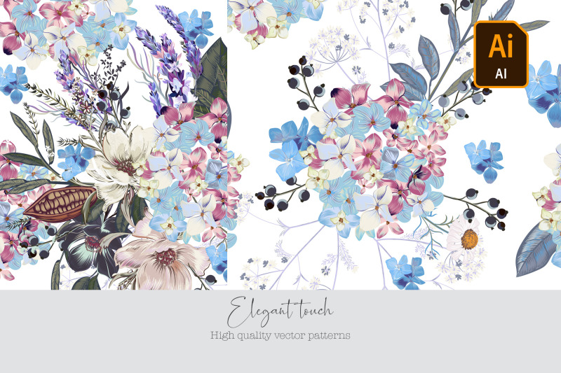 floral-vintage-seamless-patterns-and-clip-art