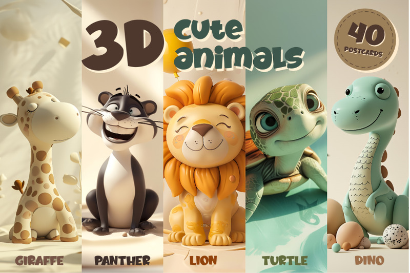 cute-3d-cartoon-animals-posters-postcards