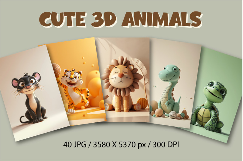 cute-3d-cartoon-animals-posters-postcards