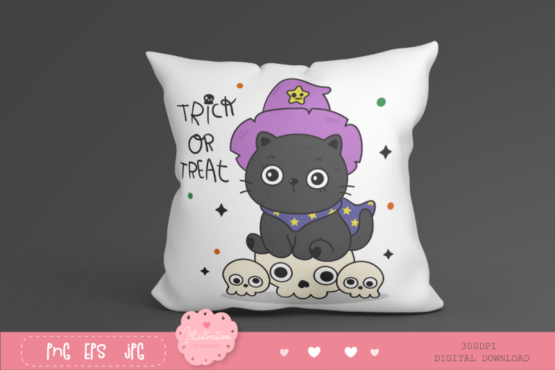 halloween-cat-kawaii-clipart-trick-or-treat-kitten-cartoon