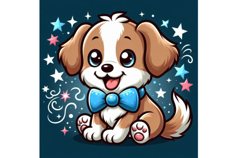 a-cartoon-puppy-with-a-bowtie