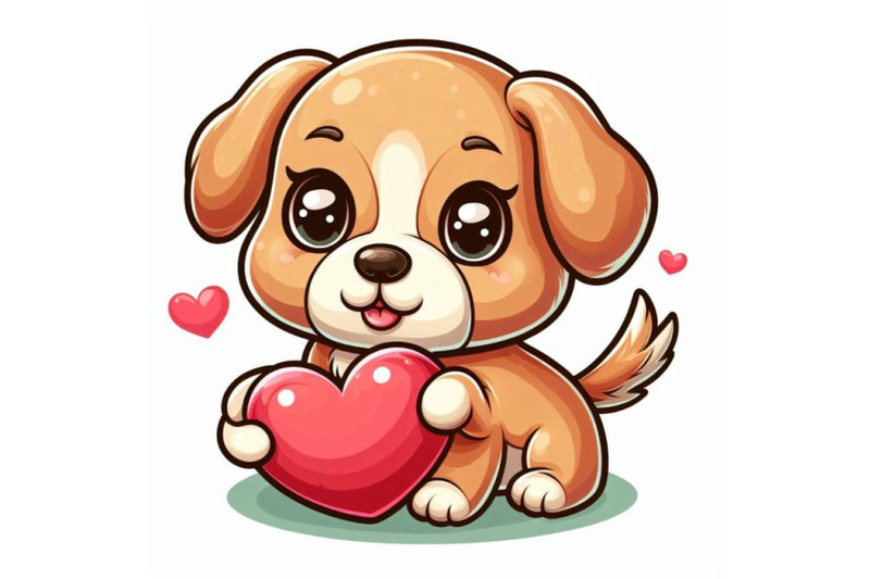 a-cartoon-puppy-with-a-heart