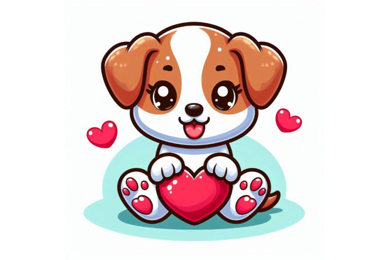 a-cartoon-puppy-with-a-heart