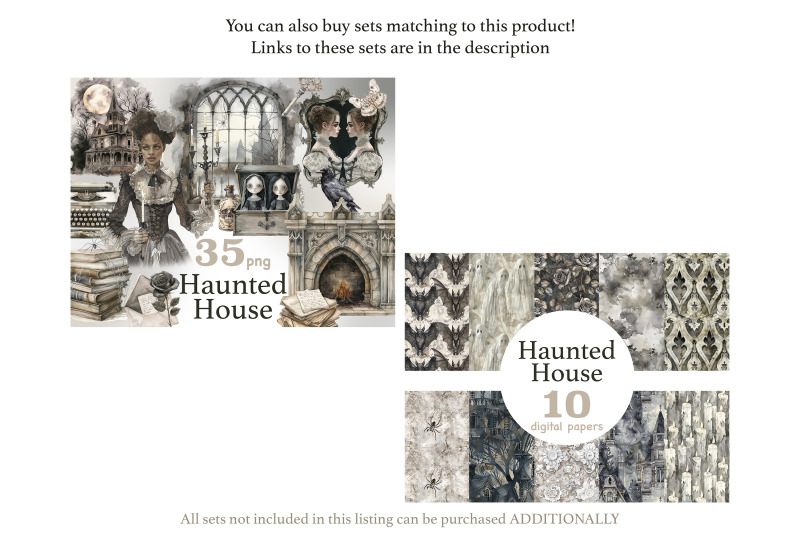 haunted-house-digital-paper-halloween-pattern-bundle