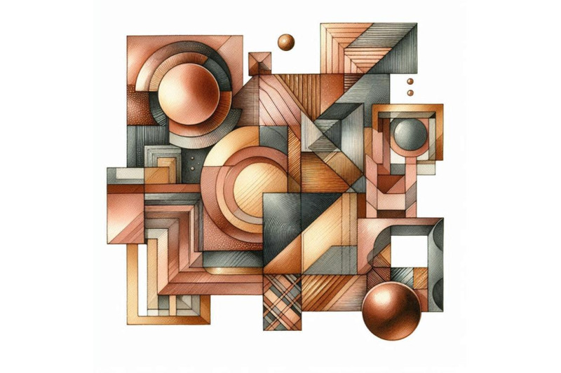 abstract-geometric-shapes-in-metallic-copper-and-bronze-tones