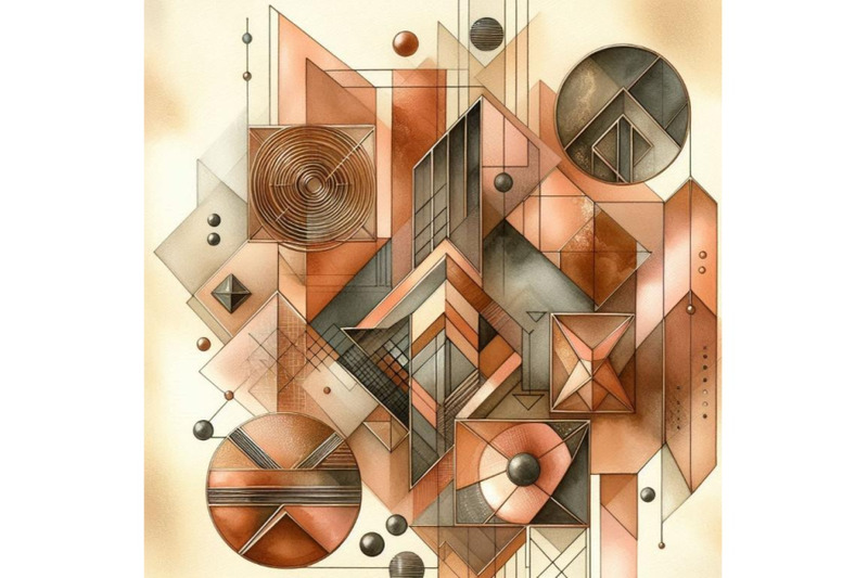 abstract-geometric-shapes-in-metallic-copper-and-bronze-tones