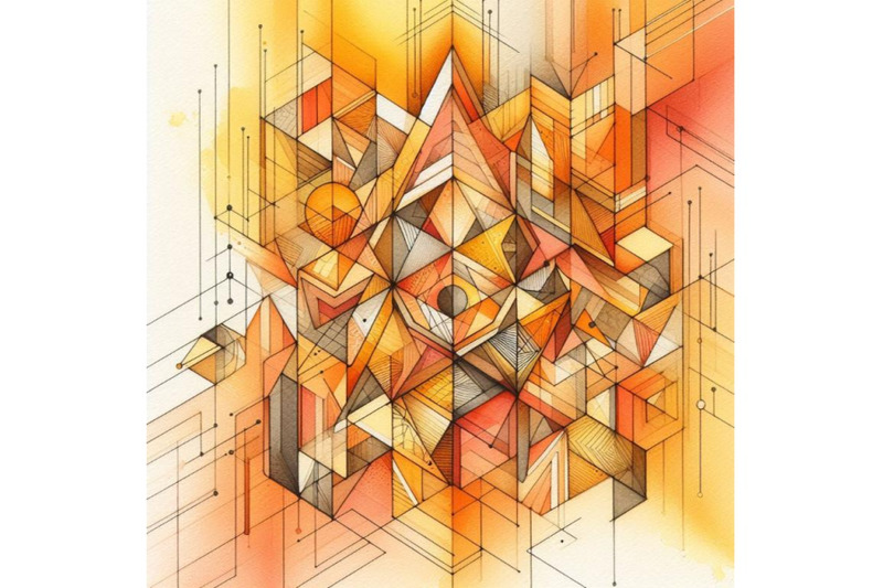 abstract-geometric-shapes-with-a-gradient-from-orange-to-yellow