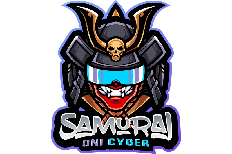 samurai-oni-cyber-mascot-logo-design