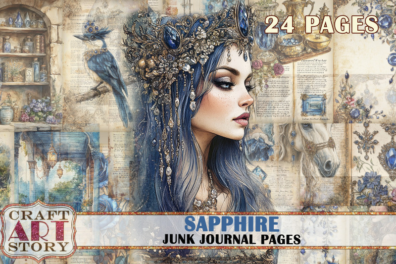 romantic-sapphire-junk-journal-pages-fairy-sapphire