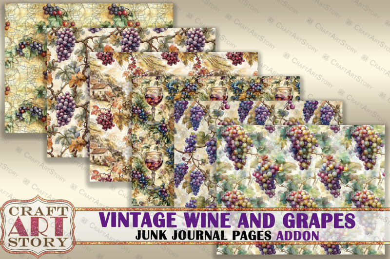 vintage-wine-and-grapes-junk-journal-pages-addon-scrapbook