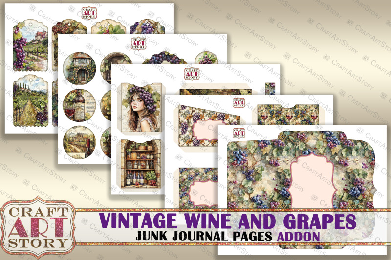 vintage-wine-and-grapes-junk-journal-pages-addon-scrapbook