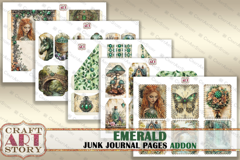 romantic-emerald-junk-journal-pages-fairy-emerald-addon