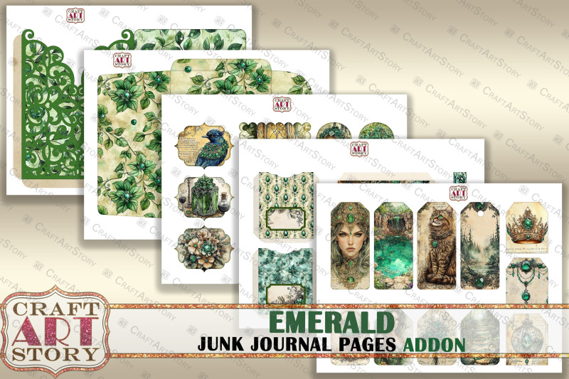 romantic-emerald-junk-journal-pages-fairy-emerald-addon