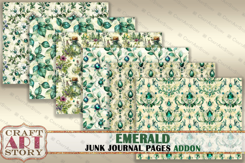 romantic-emerald-junk-journal-pages-fairy-emerald-addon