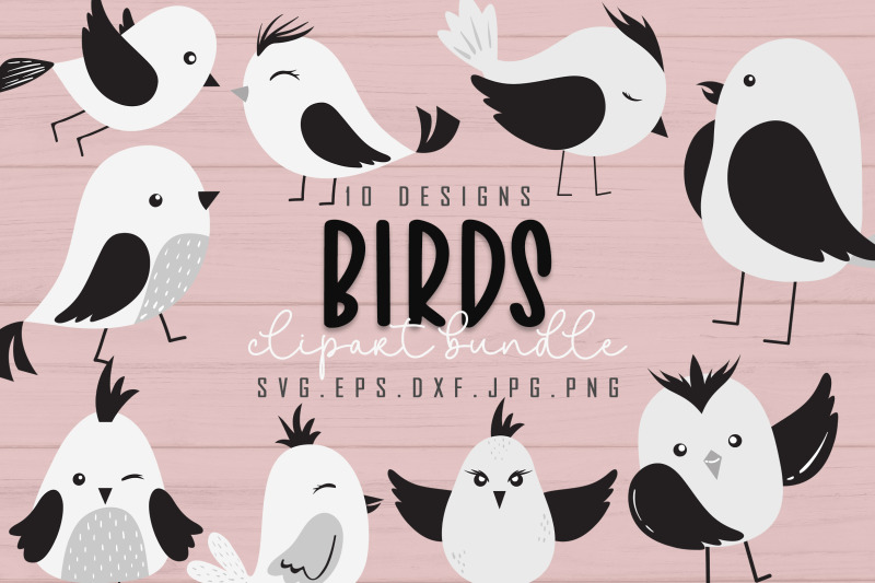 cute-monochrome-bird-clipart-design